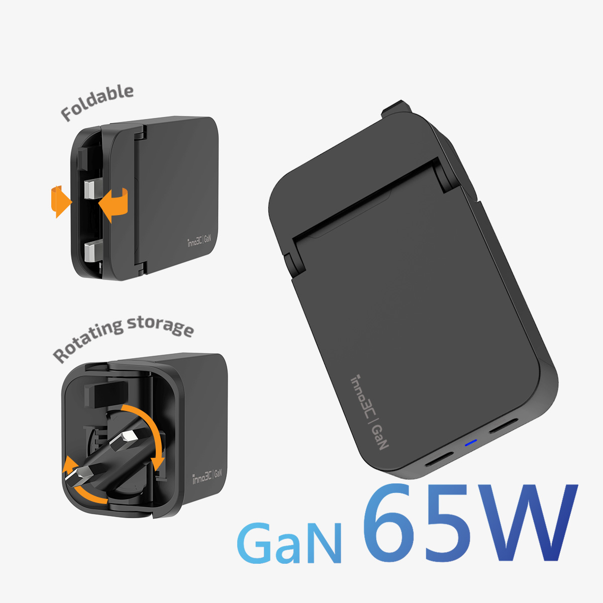 inno3C   i-65UK 摺疊 65W GaN 快速充電器