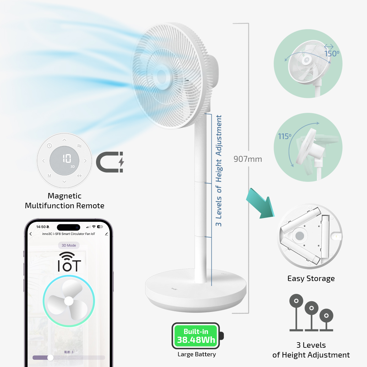 inno3C   i-SF8 Smart Circulator Fan IoT
