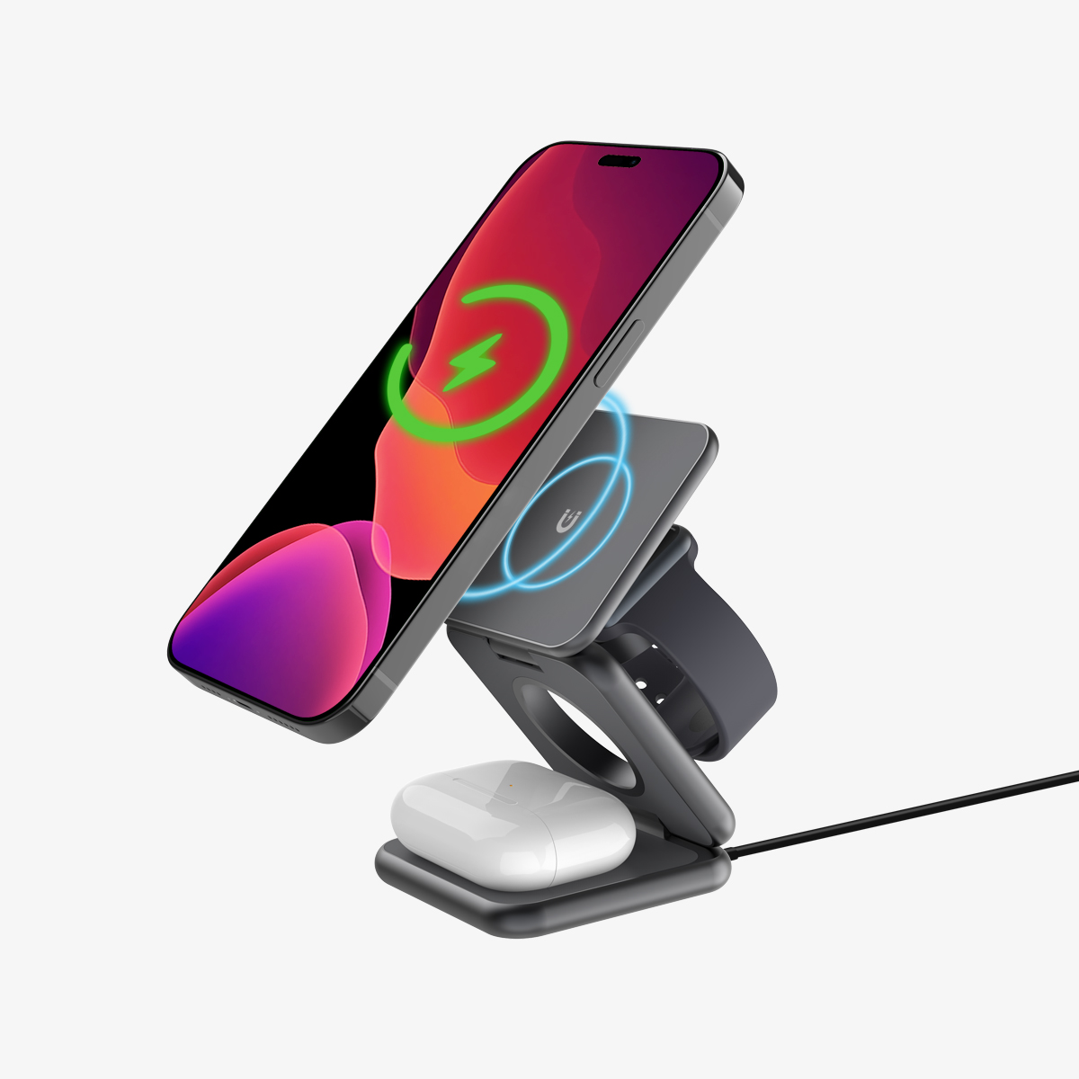 inno3C   3 in 1 Folding Magnetic Wireless Charging Stand