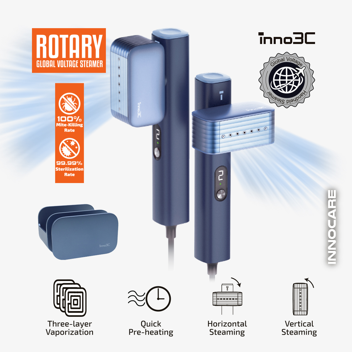 inno3C   i-GS1 Rotary Global Voltage Handheld Steamer