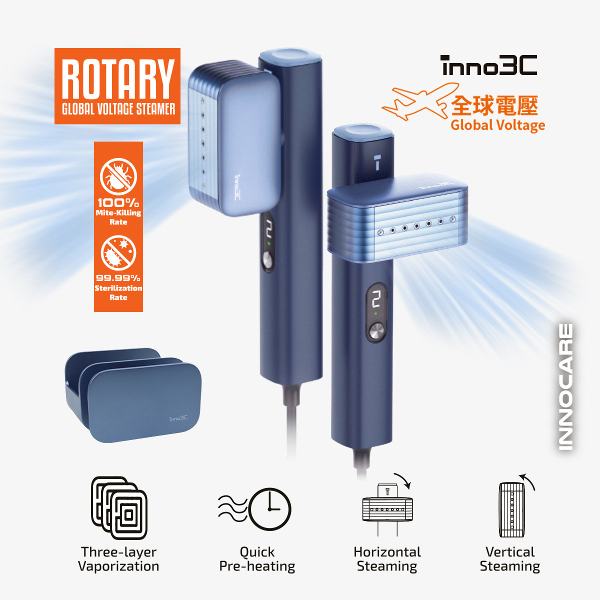 inno3C   i-GS1 Rotary Global Voltage Handheld Steamer