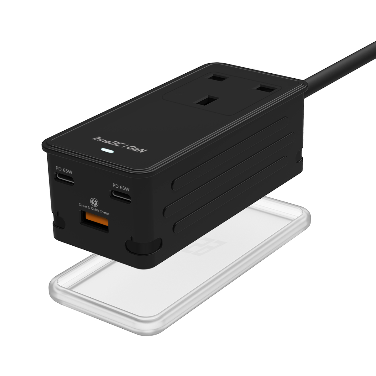 Inno3C GaN 65W 3 Ports Fast Charge With Socket Box Inno3C Empowered inno3c-gan-65w-3-ports-fast-charge-with-socket-box-inno3c-empowered